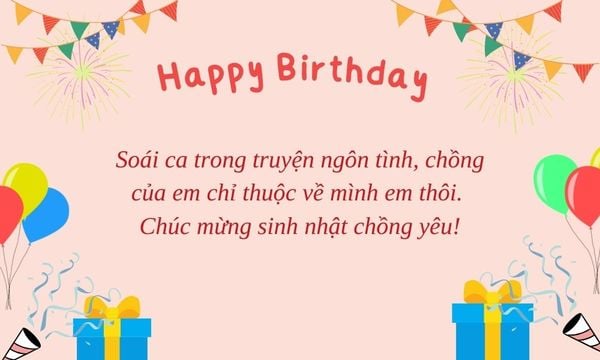Lời chúc sinh nhật chồng yêu ngọt ngào