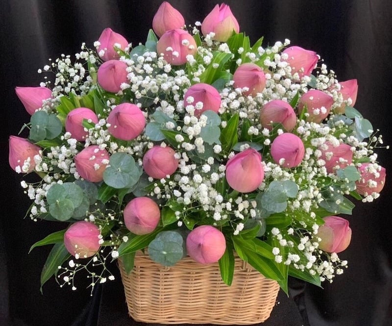 Giỏ Hoa Sen Hồng - HG26