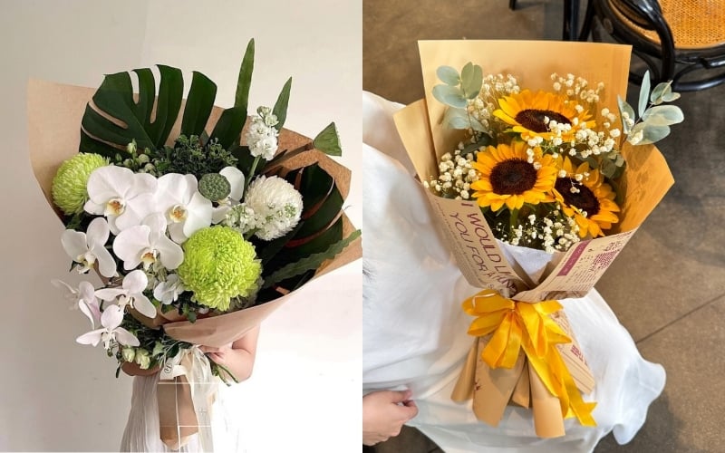 Hoa sinh nhật tặng sếp/đồng nghiệp sẽ thể hiện sự tôn trọng, nên ta thường chọn lan hồ điệp hoặc hoa hướng dương