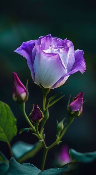 Hình nền hoa hồng tím cho điện thoại lãng mạn