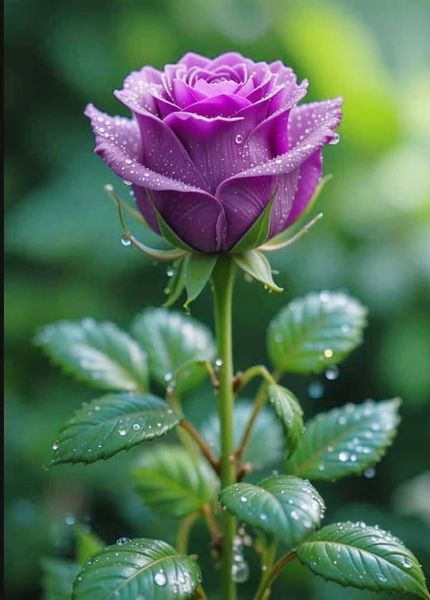 Hình ảnh 1 bông hoa hồng tím cô đơn