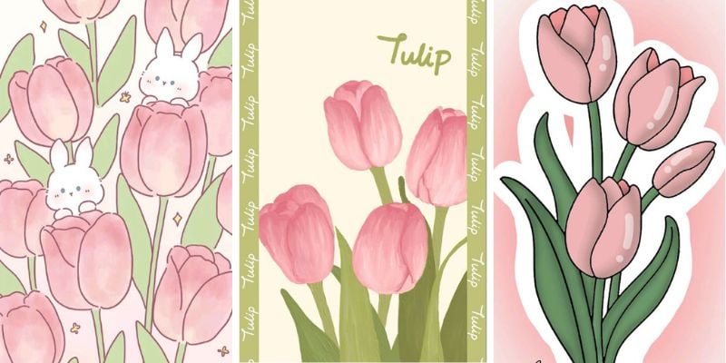 Hình nền hoa tulip cute cho điện thoại