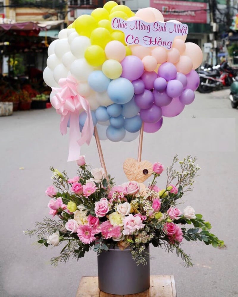 Bó hoa tươi hoa bong bóng nhẹ nhàng - HBB05