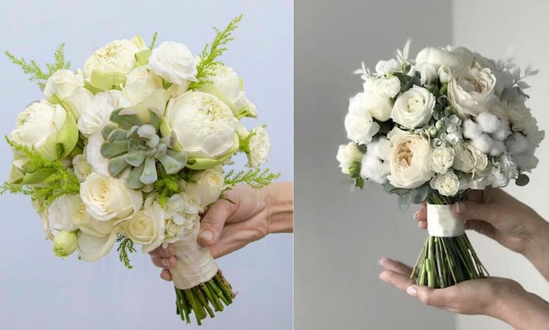 Cô dâu nhỏ nhắn nên chọn hoa cưới dáng tròn