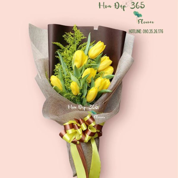 Bó hoa tulip vàng phù hợp gửi tặng cho mẹ