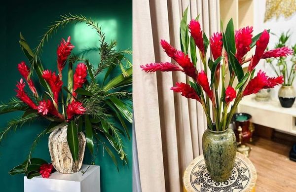 Mẫu cắm hoa hạnh phúc dạng toả tròn