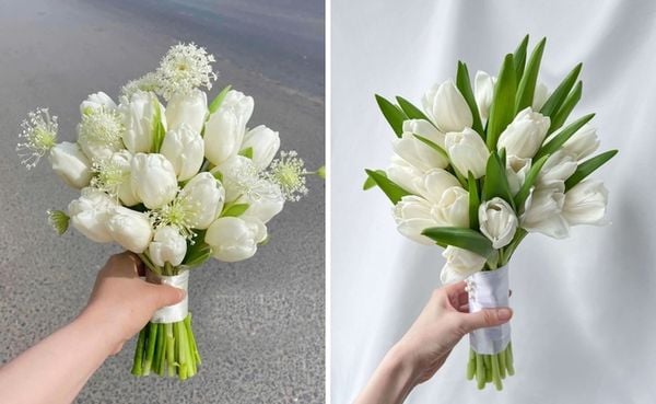 Bó hoa tulip trắng xinh đẹp