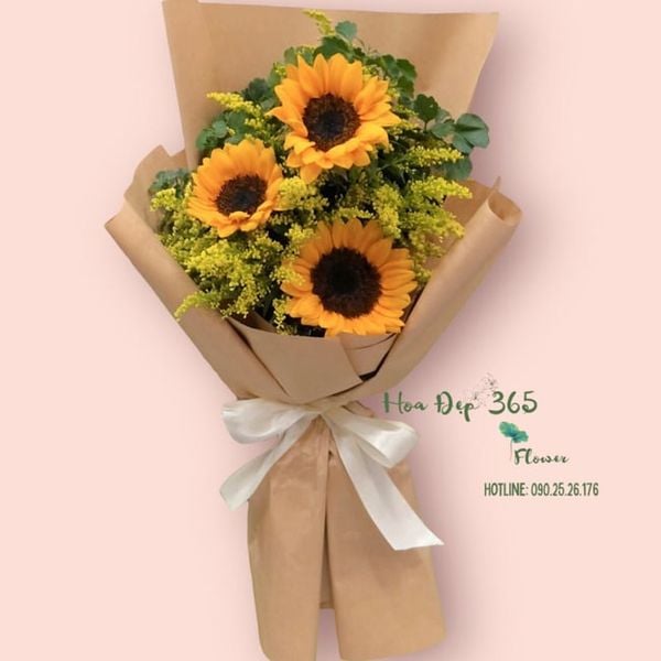 Bó Hoa Hướng Dương 3 Hoa - HBD250 có ý nghĩa tốt đẹp, thích hợp để tặng cho mẹ