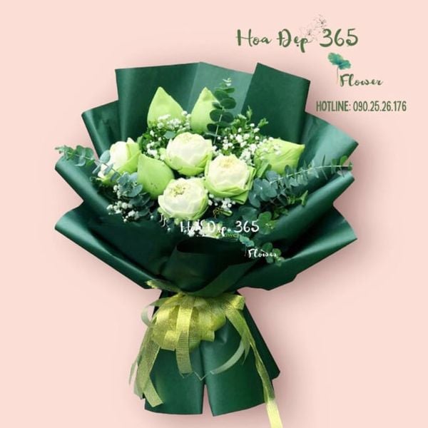 Bó Hoa Hương Sen - HBD155 - Hoa tặng mẹ tượng trưng cho sự tinh khiết, thanh cao