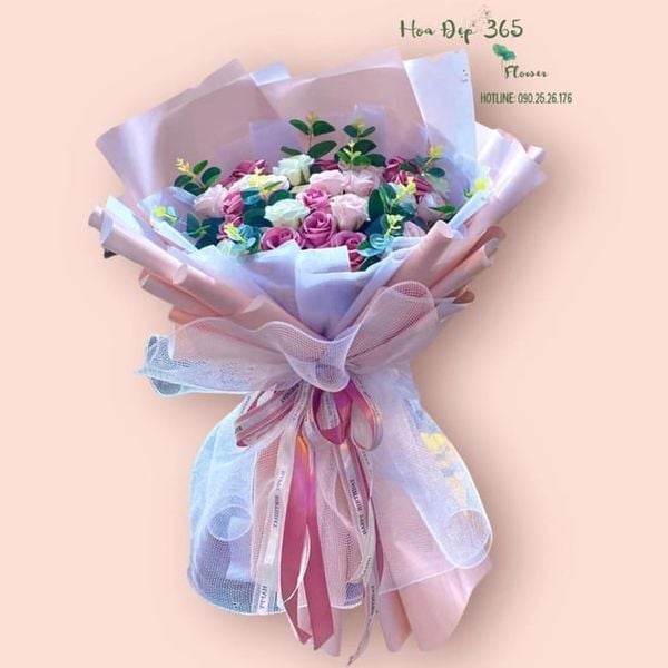 Bó hoa sáp mộng mơ - HST12 dịu dàng và nữ tính phù hợp tặng mẹ