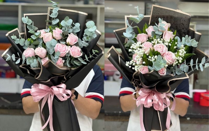 Hoa hồng tặng mẹ: Bó Hoa Hồng Pastel Cồ Thuần Khiết - HBD218 và Bó Hoa Hồng Pastel Cồ - HBD254