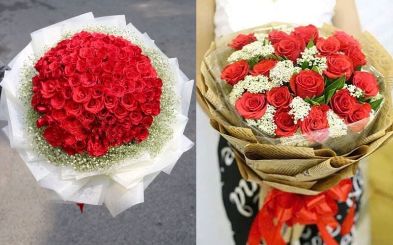 Bó hoa hồng tặng người yêu: 99 Đoá Hoa Hồng - HBT50 và Bó Hoa All Of Love - HBT12