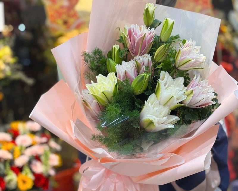 Bó Hoa Ly Ánh Hồng Kép - HBD279