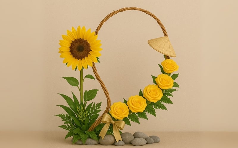 Cắm hoa thuyết trình chủ đề Dáng mẹ Việt Nam