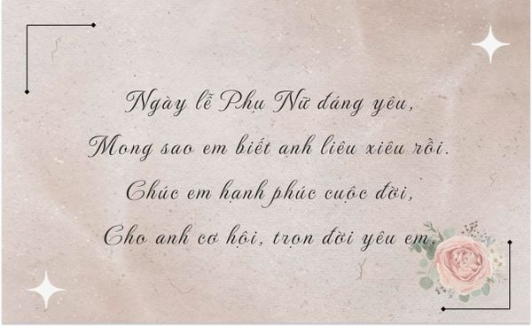 Một bài thơ ngắn bày tỏ tình cảm với người ấy trong ngày 20/10