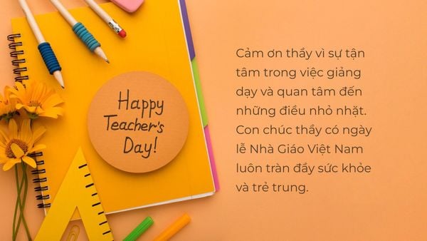 Lời chúc thầy giáo tuy đơn giản những vẫn tràn đầy tình cảm