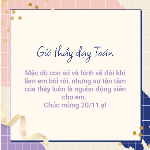 Lời chúc 20/11 ý nghĩa cho thầy cô giáo bộ môn