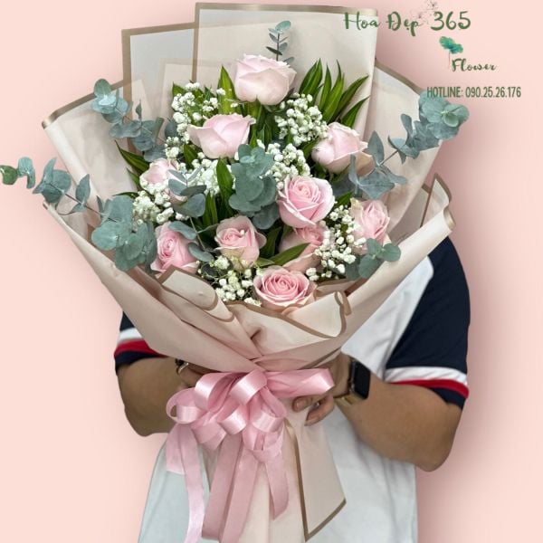 một bó hoa hồng Pastel tươi đẹp mừng ngày 8/3