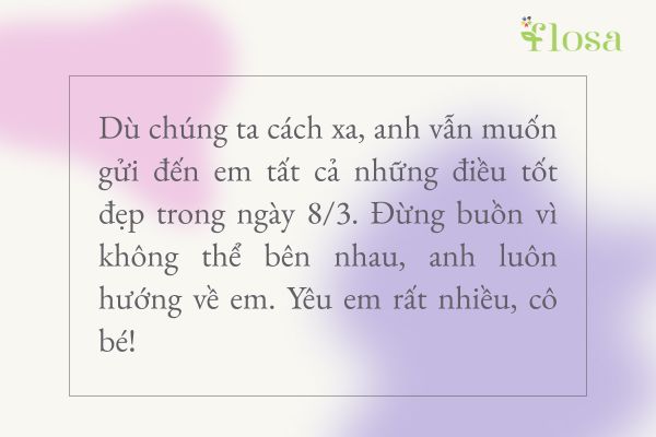 Dù ở xa hay gần, thì một lời chúc 8/3 cho người yêu sẽ không bao giờ là thừa
