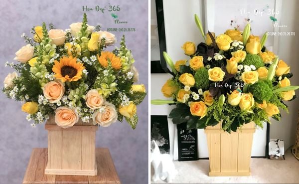 Hộp hoa mừng khai trương ấn tượng, độc đáo