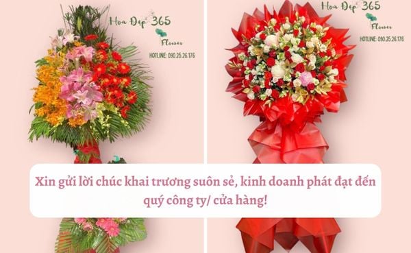 Hoa khai trương kèm lời chúc là món quà ý nghĩa dành tặng gia chủ trong ngày đầu mở cửa