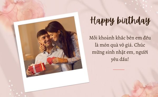 Hình ảnh thiệp chúc mừng sinh nhật người yêu thích hợp đính kèm hoa