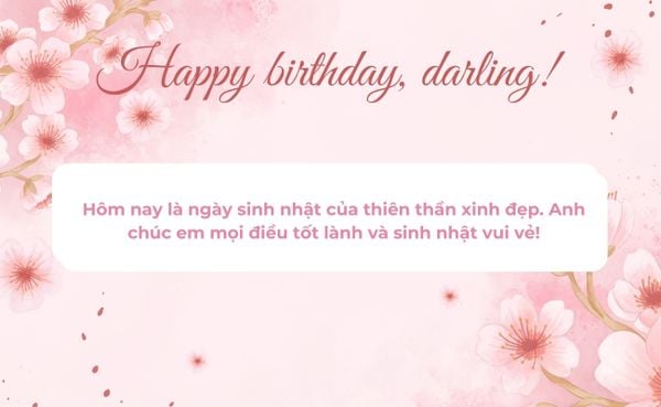 Lời chúc sinh nhật người yêu con gái đơn giản