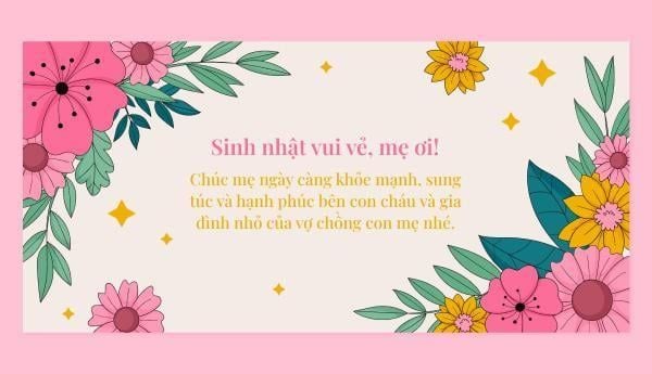 Gửi đến mẹ vợ những lời chúc tốt đẹp nhất cũng là yêu thương vợ