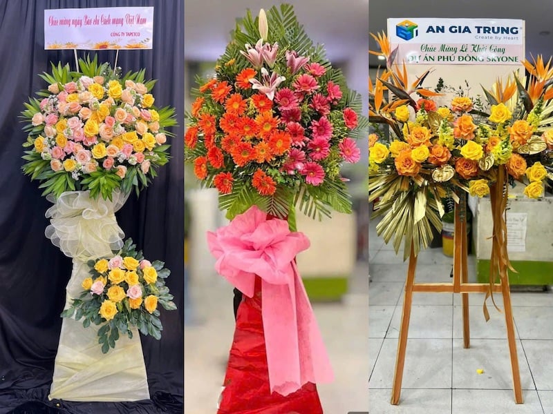 Lẵng hoa khai trương sang trọng từ Flosa