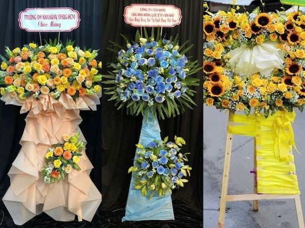 Mẫu lẵng hoa khai trương hồng phát tại Flosa