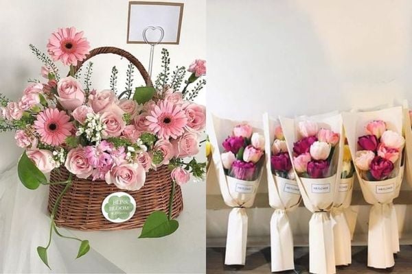 Bạn thích lẵng hoa màu hồng sang trọng hay bó hoa màu hồng đơn giản?