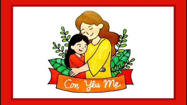 Tranh vẽ 20/10 dành tặng mẹ.