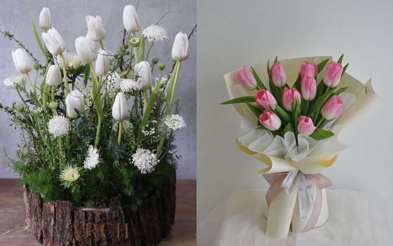 Tùy vào từng dịp lễ hay sự kiện khác nhau, ta có thể cắm hoa Tulip linh hoạt cho phù hợp