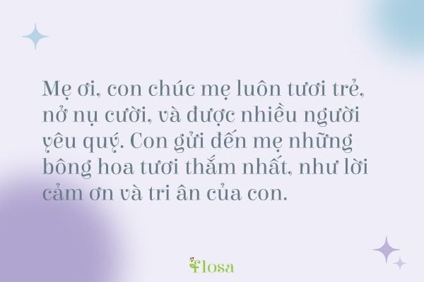 Một lời chúc kèm theo món quà tặng mẹ chồng sẽ là lời tỏ bày ý nghĩa nhất