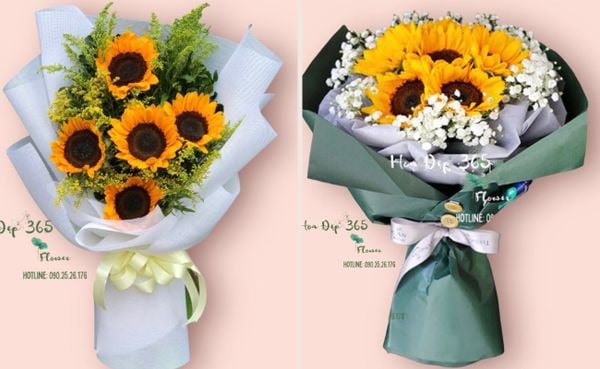 Một lẵng hoa hướng dương tươi sáng sẽ là món quà tuyệt vời tặng mẹ