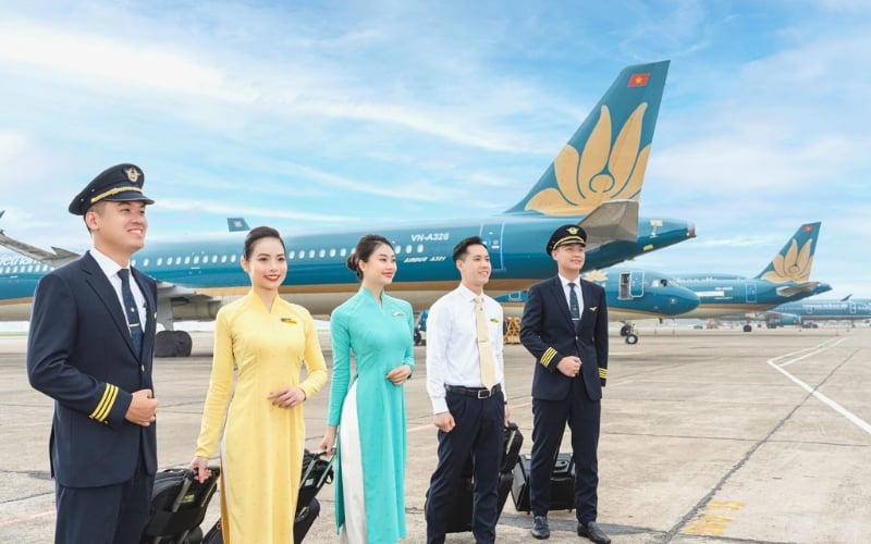 Hãng hàng không quốc gia Vietnam Airlines sử dụng hoa sen là biểu tượng của mình