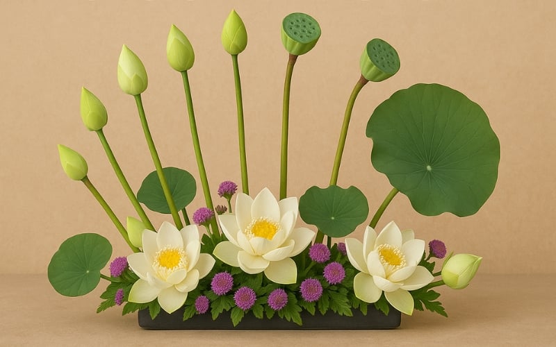 Cắm hoa thuyết trình chủ đề Dòng chảy thời gian