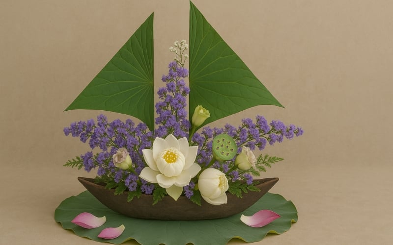 Cắm hoa thuyết trình chủ đề Thuyền hoa