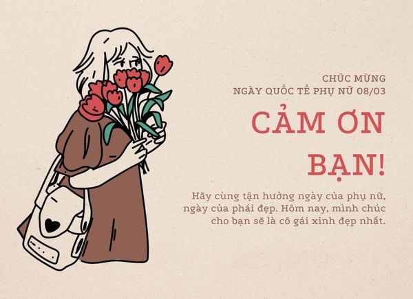Mẫu thiệp 8/3 tặng bạn nữ thân thiết