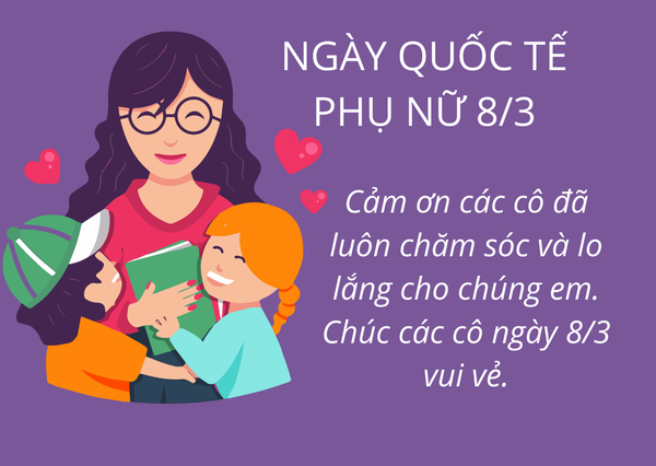 Mẫu thiệp 8/3 dành tặng cô giáo ý nghĩa