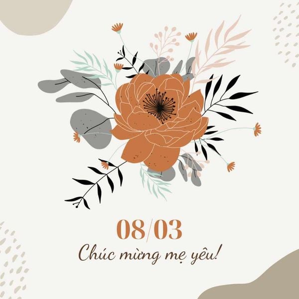 Mẫu thiệp 8/3 tặng mẹ tối giản