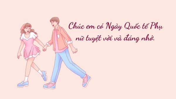 Mẫu thiệp chúc mừng người yêu đơn giản nhân dịp 8/3
