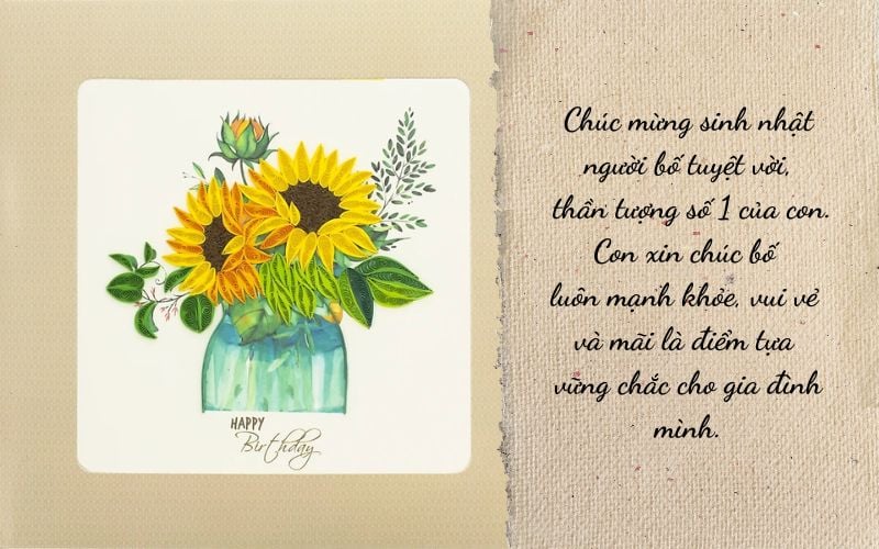 Thiệp hoa chúc mừng sinh nhật bố ý nghĩa