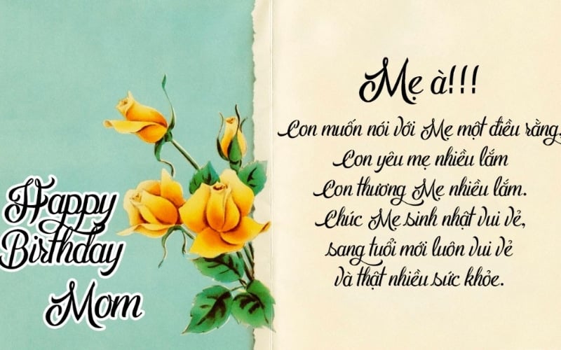 Thiệp hoa chúc mừng sinh nhật mẹ ý nghĩa