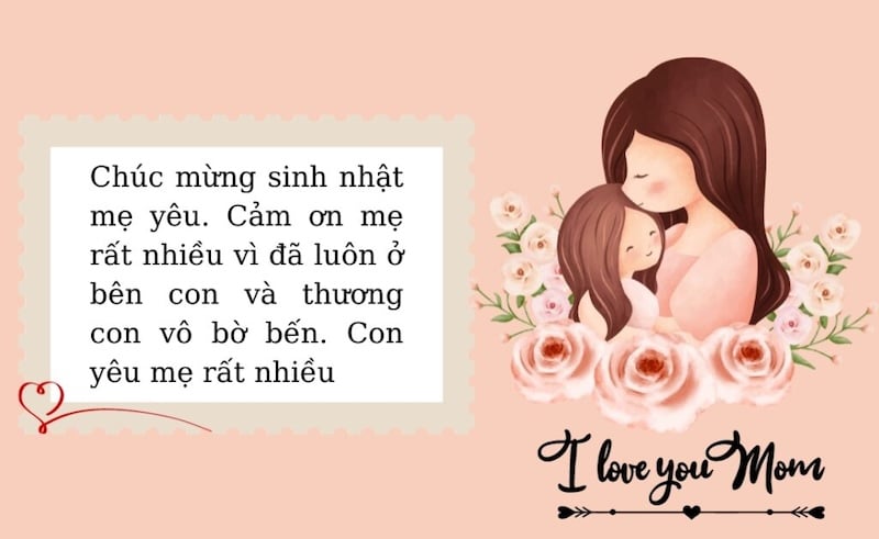 Thiệp hoa chúc mừng sinh nhật mẹ sang trọng