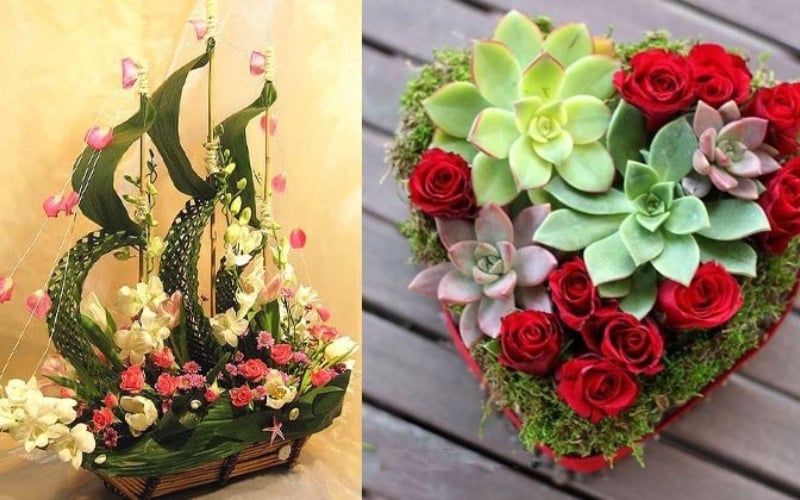Mẫu cắm hoa 20-11 ý nghĩa, sáng tạo