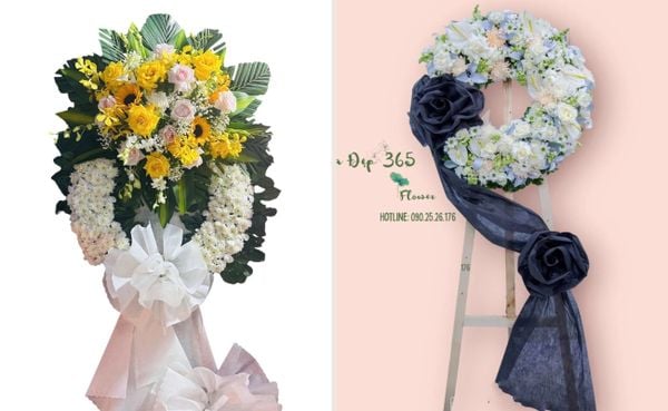 Vòng hoa đám tang đa dạng, giá rẻ tại Flosa