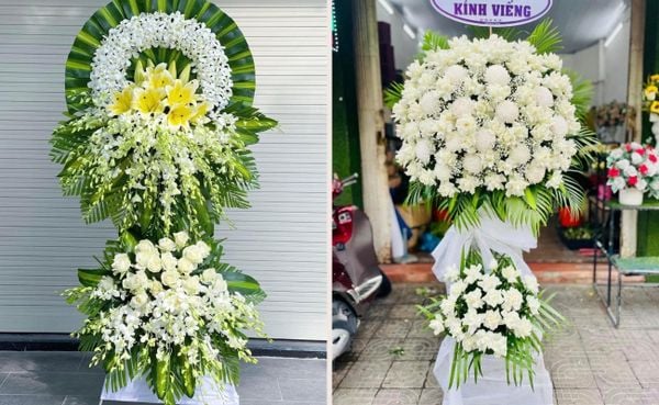 Lẵng hoa chia buồn trang nghiêm