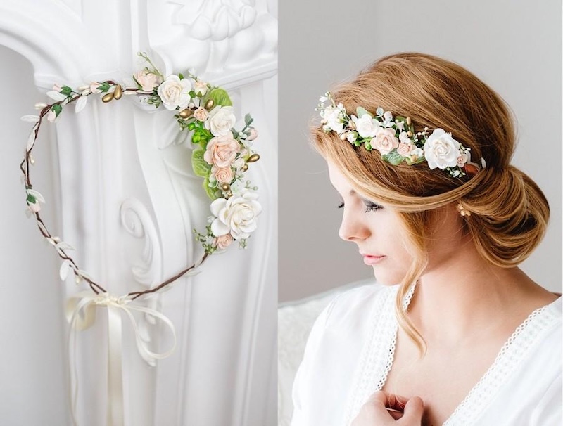 Vòng hoa đội đầu cô dâu cho ngày cưới thêm rực rỡ
