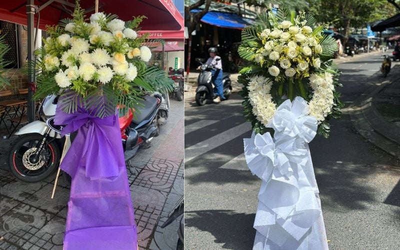 Mẫu Vòng Hoa Tang Lễ Tưởng Niệm - HTLDN08 - Vòng Hoa Đám Tang Một Cõi Đi Về - HTLDN01 tại Flosa